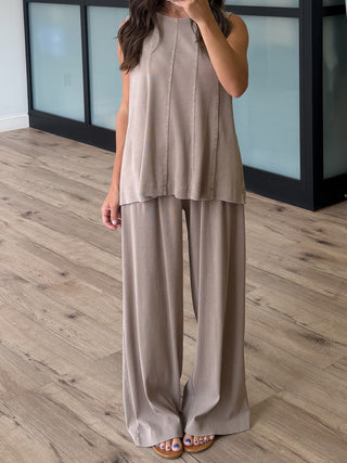 La Jolla Two Piece Pant Set | Mocha