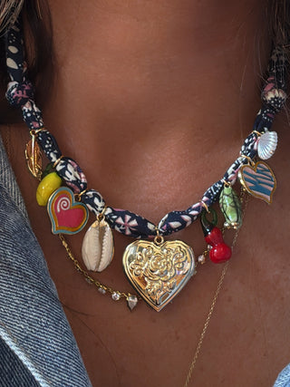 Bandana Charm Necklace | Navy