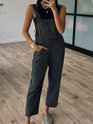 Reno Overalls | Washed Black