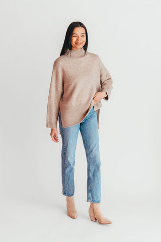 Nolan Mock Neck Sweater | Taupe