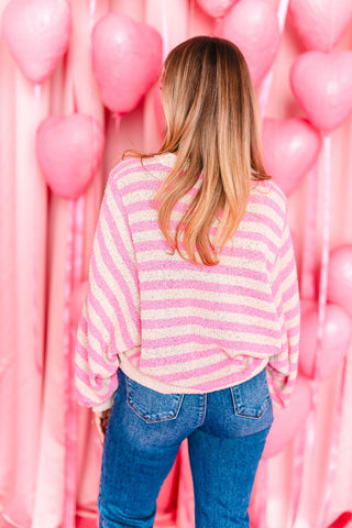 Juniper Stripe Knit Sweater | Pink | +Plus Available