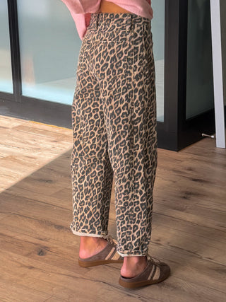 Fiera Leopard Barrel Jeans