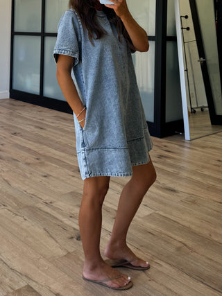 Moonwash Denim Shift Dress