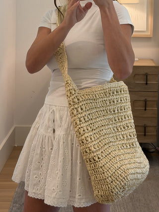 Let's Escape Raffia Tote Bag | Ivory | RESTOCK