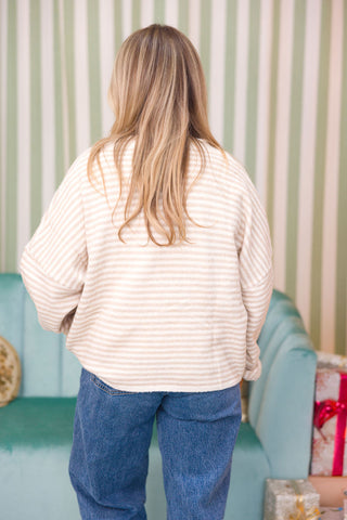 Isla Cardigan | Mini Striped Sand