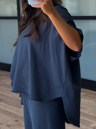 Worn Well Oversized Top | Smoky Blue