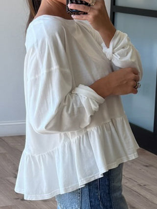 Gigi Peplum Long Sleeve Top