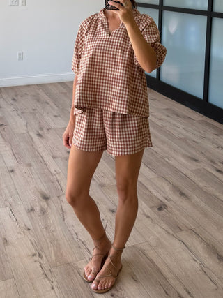Bodhi Plaid Shorts | Caramel