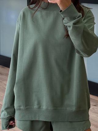 Vex Mock Neck Sweatshirt | Olive