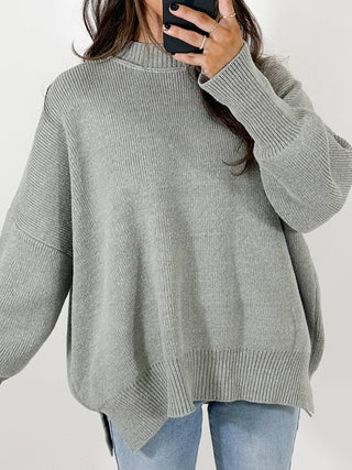 Bookclub Oversized Sweater | Grey | +Plus Available | RESTOCK