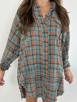 Stone Cliff Plaid Tunic | Vintage Teal | +Plus Available | RESTOCK