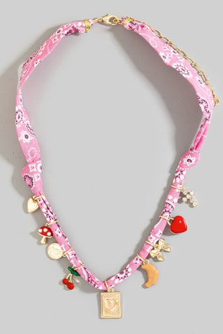 Bandana Mini Charm Necklace | 3 Colors Available