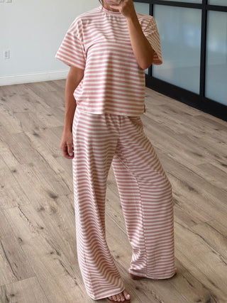 Miah Ribbed Knit Tee | Ballet Pink