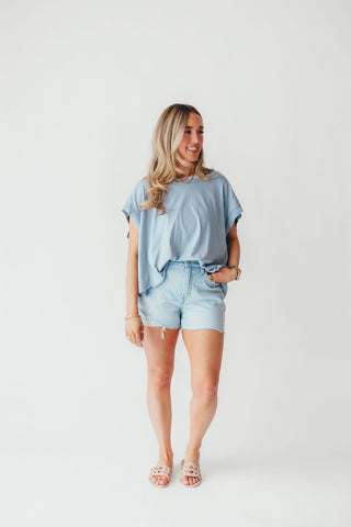 Transcend Cut-Out Tee | Dusty Blue