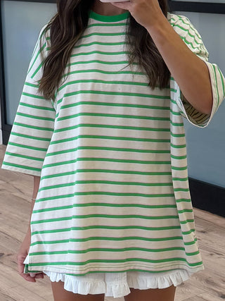 Santos Stripe Boyfriend Tee | Clover