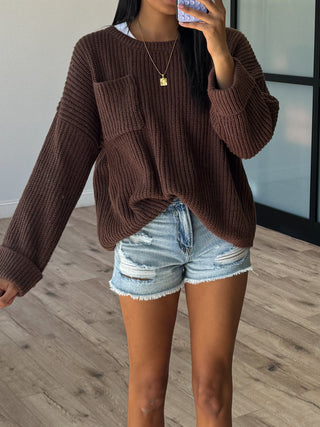 Ledger Chunky Knit Sweater | Chocolate | RESTOCK