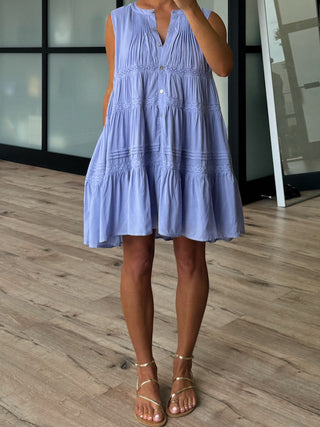Periwinkle Dust Tiered Dress