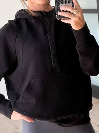Activate Quarter Zip Hoodie | Black | RESTOCK
