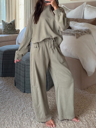 Lounge Around Pullover + Barrel Set | Sage