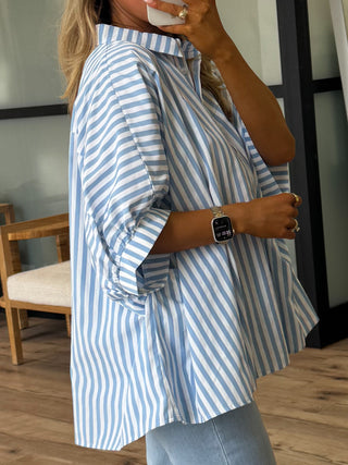 Savanna Stripe Top | Sky