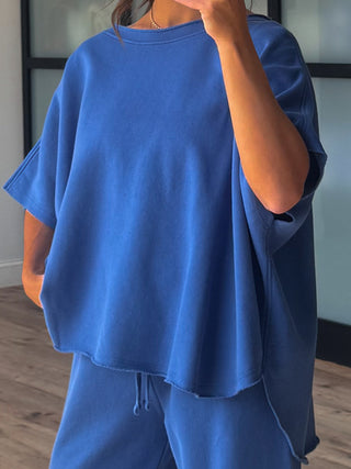 Worn Well Oversized Top | Royal Blue | RESTOCK