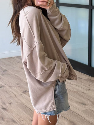 Wave Catcher Oversized Top | Mocha