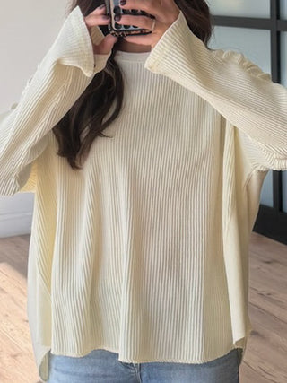 Averi Waffle Knit Top | Vanilla