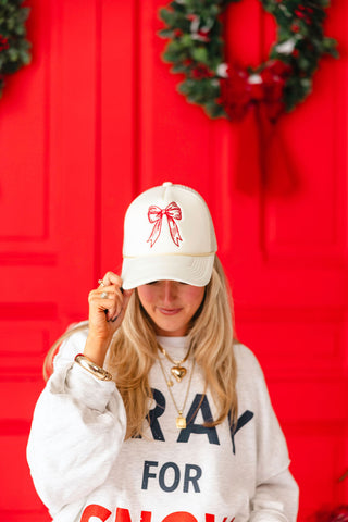 Red Bow Trucker Hat