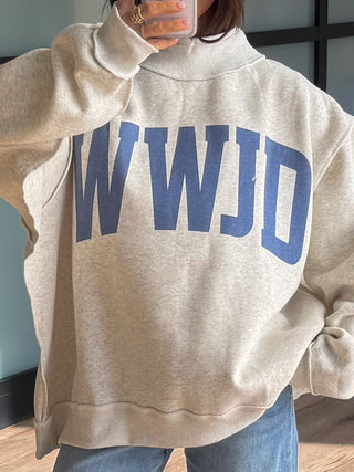 "WWJD/AMEN" Mock Neck Sweatshirt
