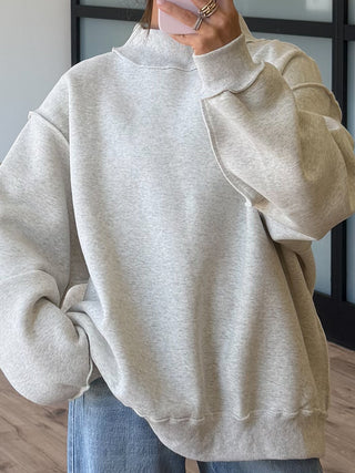 Inside-Out Mock Neck Sweatshirt | Grey