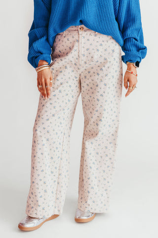 Prairie Floral Wide-Leg Pants | Blue | +Plus Available