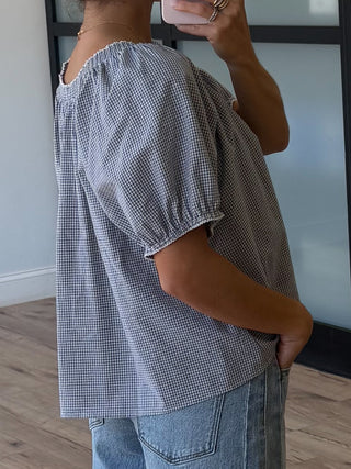 Dusty Delta Gingham Top + Scrunchie