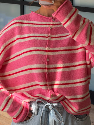 Isla Varsity Stripe Cardigan | Bubbleberry