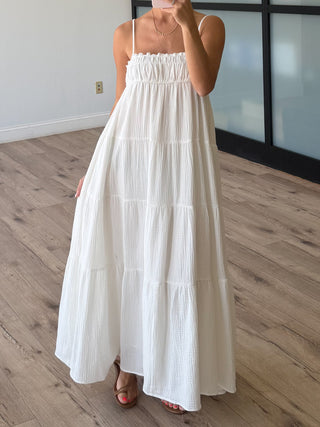 Carried Away Maxi Dress | White