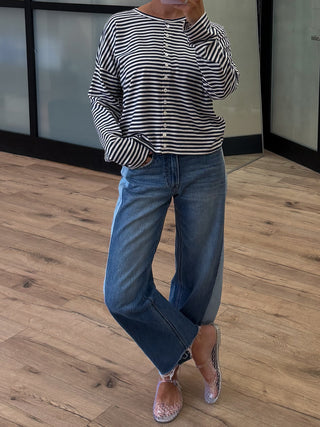 Dockside Button-Front Top | Navy