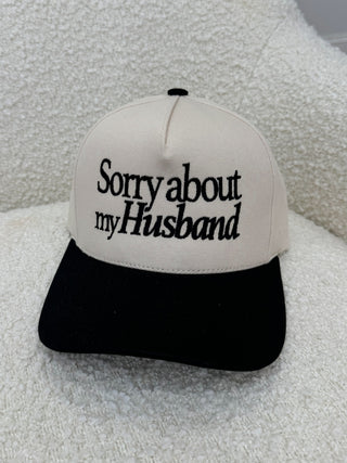 'Sorry About My Husband' Canvas Cap | 4 Colors Available