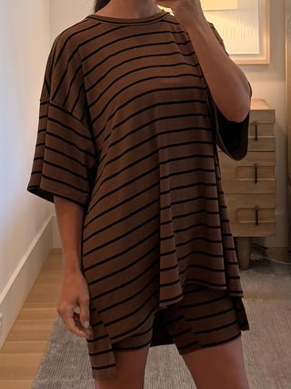 Novi Stripe Ribbed Tee + Shorts Set | 7 Colors Available | PREORDER