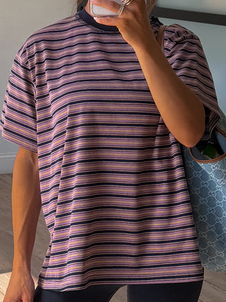 Walker Stripe Boyfriend Tee | +Plus Available