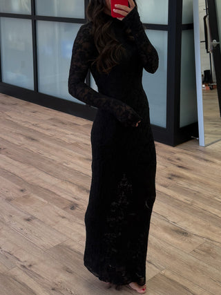 Lacey Long Dress | Black