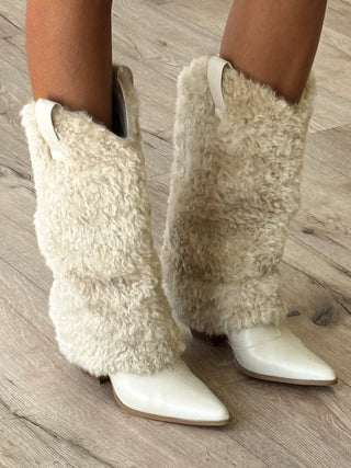 Chalet Stacked Heel Fur Boots