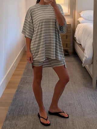 Novi Stripe Ribbed Tee + Shorts Set | 7 Colors Available | PREORDER