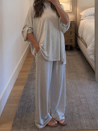 Sunday Soft Stripe Set | Grey | +Plus Available