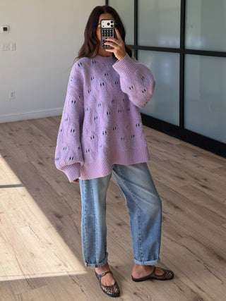 Ghosted Plush Sweater | Lavender