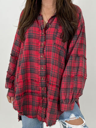 Stone Cliff Plaid Tunic | Red | +Plus Available | RESTOCK