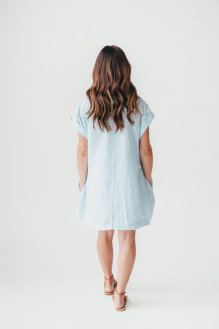 Coastal Core Cotton Dress | Light Blue