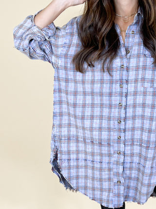 Stone Cliff Plaid Tunic | Peri Blue | +Plus Available | RESTOCK