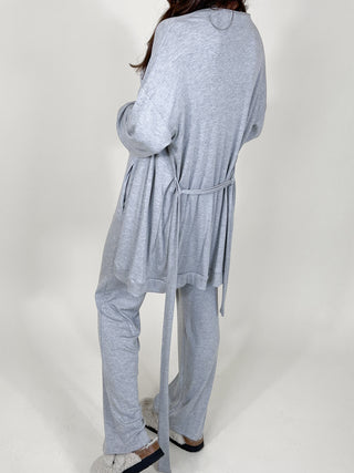 Downtime Ribbed Robe | Grey | +Plus Available | FINAL SALE