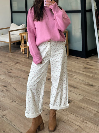 Prairie Floral Wide-Leg Pants | Pink | +Plus Available