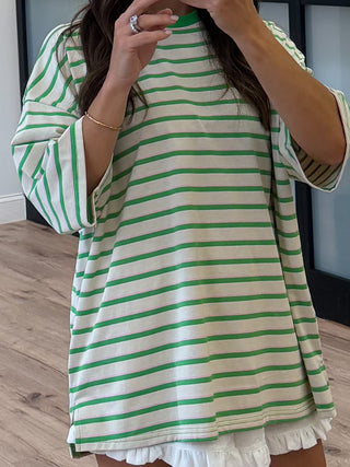 Santos Stripe Boyfriend Tee | Clover