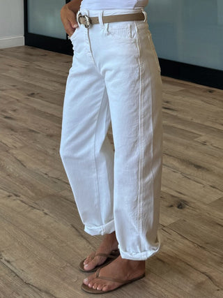 Newberry Barrel Jeans | White